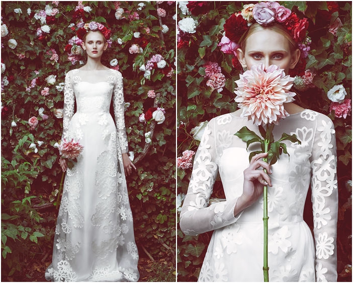 Váy cưới in hoa cắt 3D độc đáo từ Honor for Stone Fox Bride